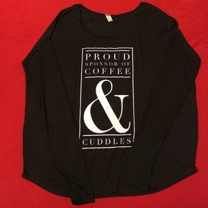 Coffee and Cuddles Graphic Long Sleeve Shirt